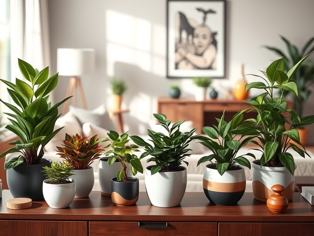 Rośliny na komodę w salonie: jak wybrać gatunki i osłonki dopasowane do światła i stylu wnętrza